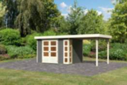 Karibu | Gartenhaus "Kerko 4" SET | terragrau | mit Schleppdach 2,4 m