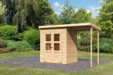 Karibu Gartenhaus Merseburg 2 mit Anbaudach 178 x118 cm
