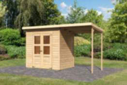 Karibu Gartenhaus Merseburg 3 mit Anbaudach 208 x 150 cm