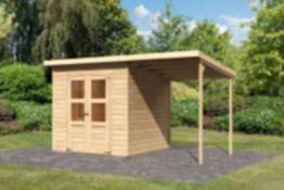 Karibu Gartenhaus Merseburg 4 mit Anbaudach 208 x 210 cm