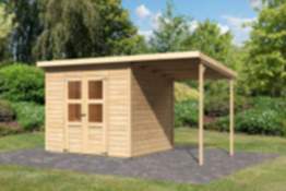 Karibu Gartenhaus Merseburg 5 mit Anbaudach 238 x 210 cm