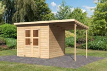 Karibu Gartenhaus Merseburg 5 mit Anbaudach 238 x 210 cm
