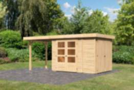 Karibu | Gartenhaus "Retola 2" SET | naturbelassen | mit Schrank | Schleppdach 240 cm