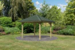 Karibu Pavillon Bergen 1 SET kessendruckimprägniert mit schindeln grün