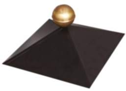 Karibu Pavillon Haube 4-Eck Pulverbveschichtet schwarz mit Messingkugel