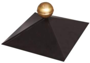 Karibu Pavillon Haube 4-Eck Pulverbveschichtet schwarz mit Messingkugel