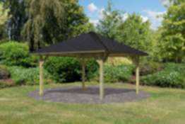 Karibu Pavillon Holm 1 kesseldruckimprägniert mit Schindeln schwarz