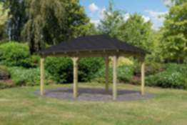 Karibu Pavillon Perida kesseldruckimprägniert mit Schindeln schwarz