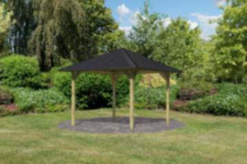 Karibu Pavillon Sevilla kesseldruckimprägniert mit Schindeln schwarz