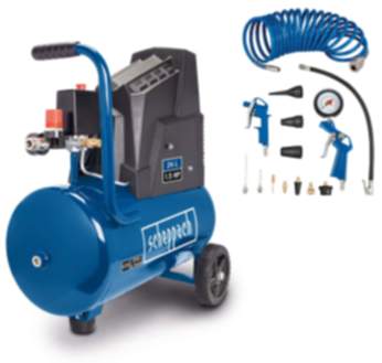 Kompressor HC30o Scheppach - 8bar | 24 L | ölfrei | 200l/min | inkl. 5