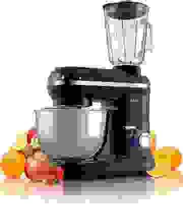 LUND Küchenmaschine Mixer und Pürierstab - 1000W - Edelstahlschüssel 4,5 L