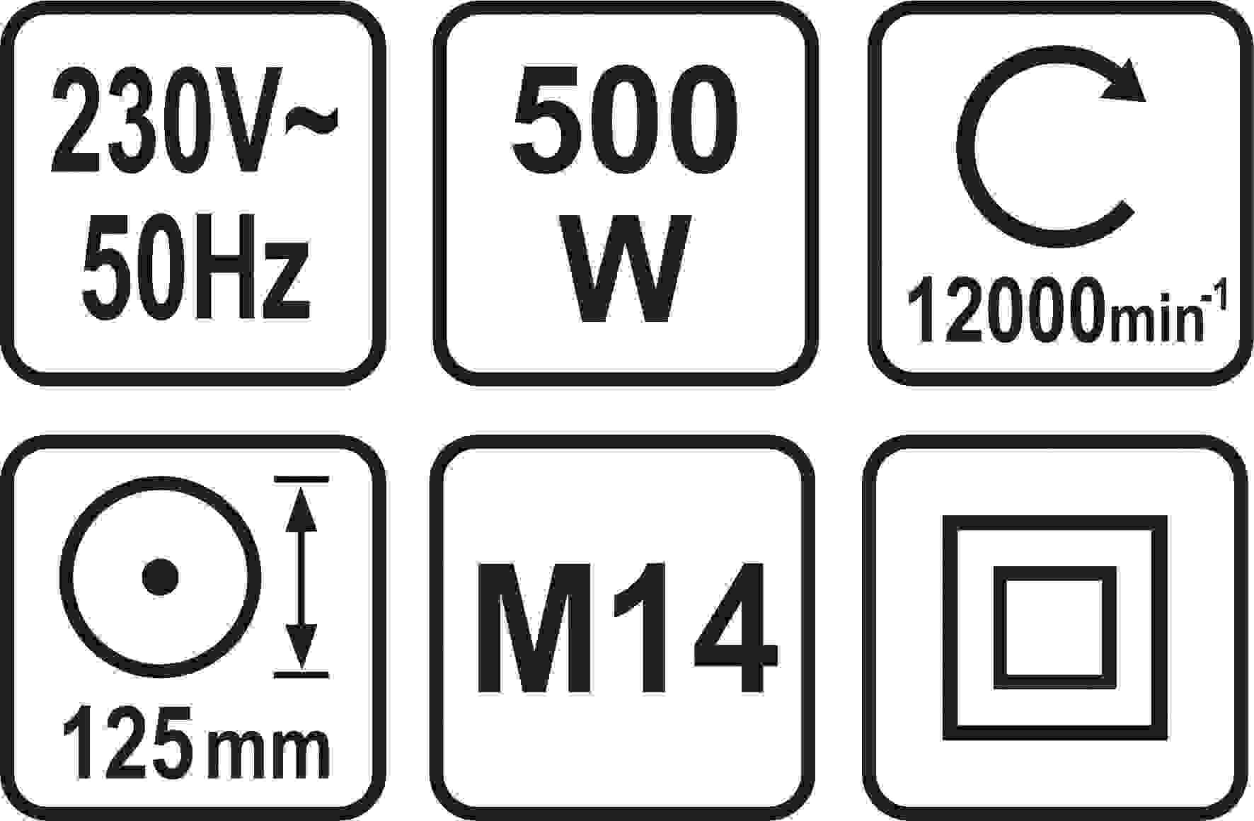 LUND-Winkelschleifer - 500W - 125mm - 230V