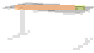 mauser varitos.c elektrisch höhenverstellbarer Schreibtisch ahorn, weiß rechteckig, C-Fuß-Gestell weiß 160,0 x 80,0 cm