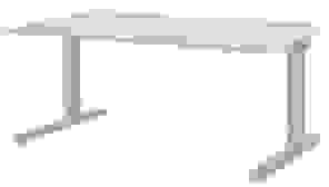 mauser varitos.c elektrisch höhenverstellbarer Schreibtisch lichtgrau, alu rechteckig, C-Fuß-Gestell alu 160,0 x 80,0 cm