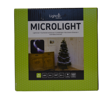Microlight LED-Stimmungslichter - 6 m - 120 LEDs - warmweiß - transparentes Kabel - 12 V