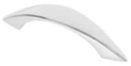 Möbelgriff TWEN Segmentbogengriff chrom poliert Bohrabstand 64 mm