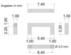 Möbelgriff TYDA 10x10 mm aus Edelstahl, matt gebürstet