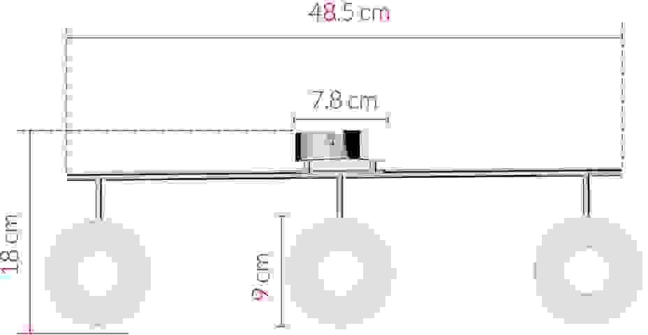 Monza Deckenleuchte Violett mit 3 Leuchten