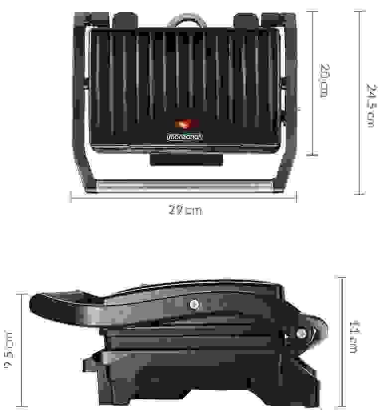Monza Kontaktgrill schwarz 1500W