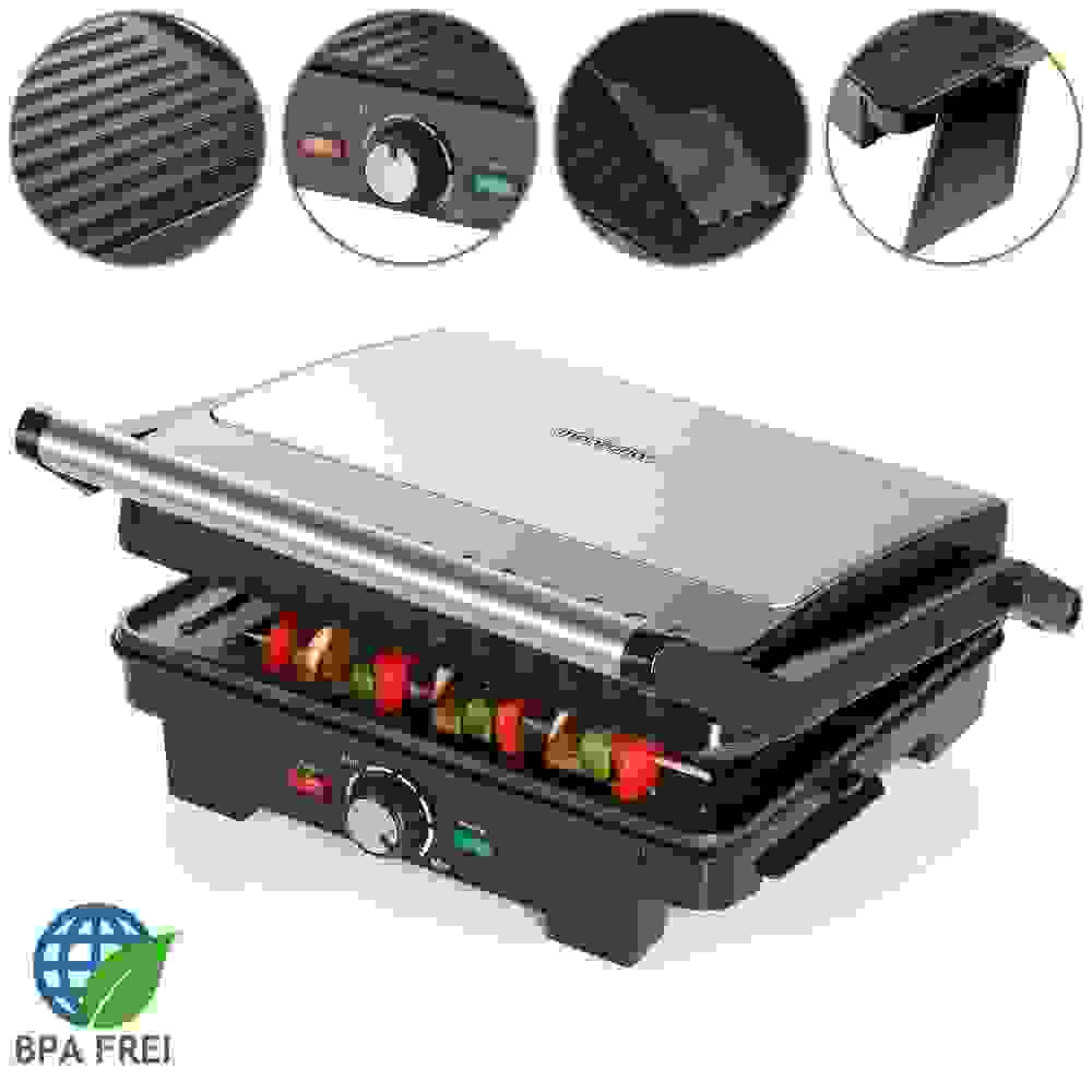 Monzana Kontaktgrill Silber 2200W