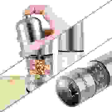 Monzana Salz- und Pfeffermühle 2er-Set aus Edelstahl - silber