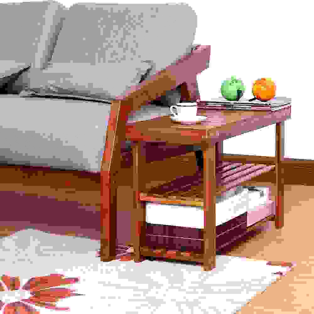 Monzana Schuhregal 2in1 - braun - Akazienholz - 70x30x46cm