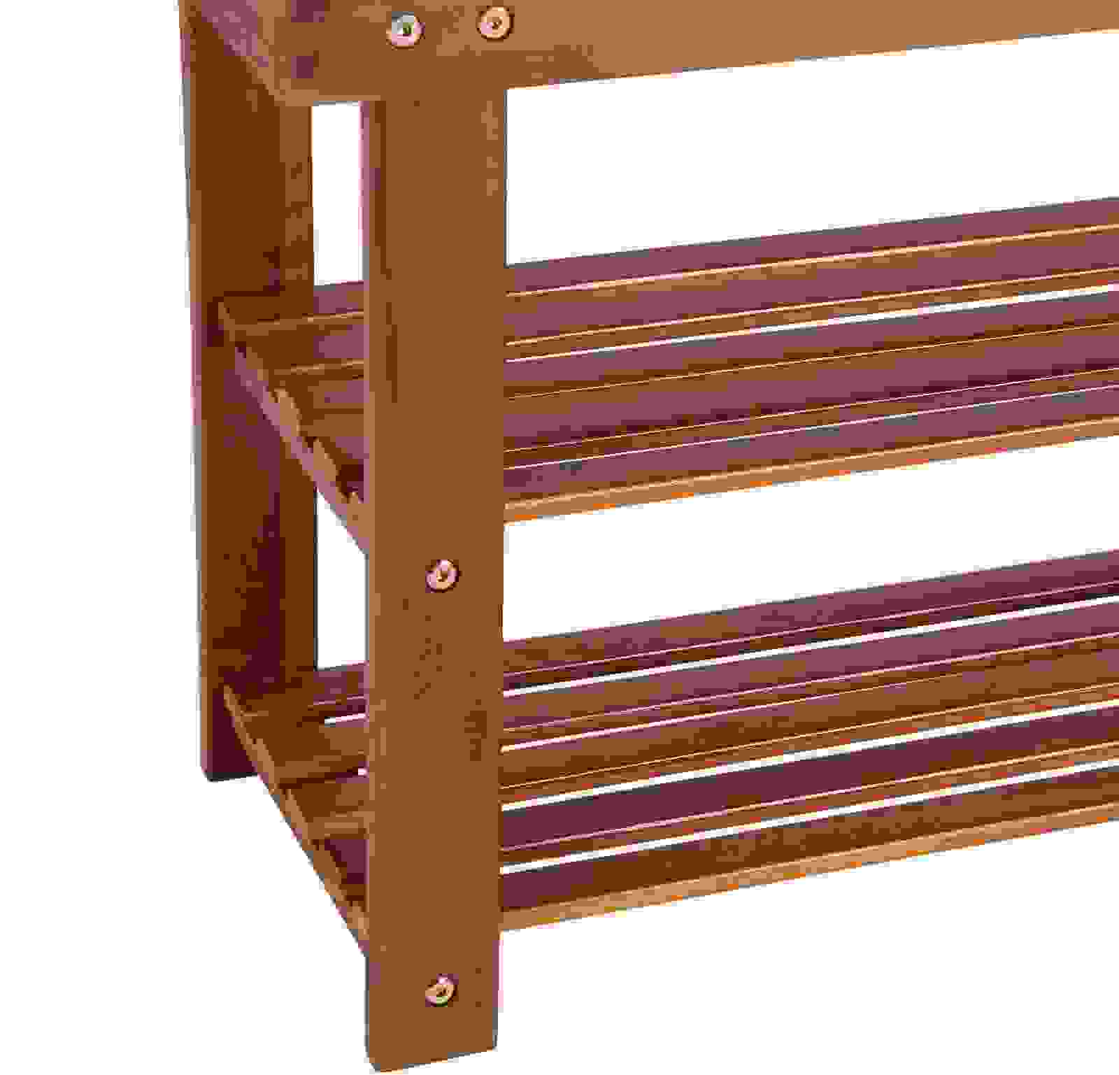 Monzana Schuhregal 2in1 - braun - Akazienholz - 70x30x46cm