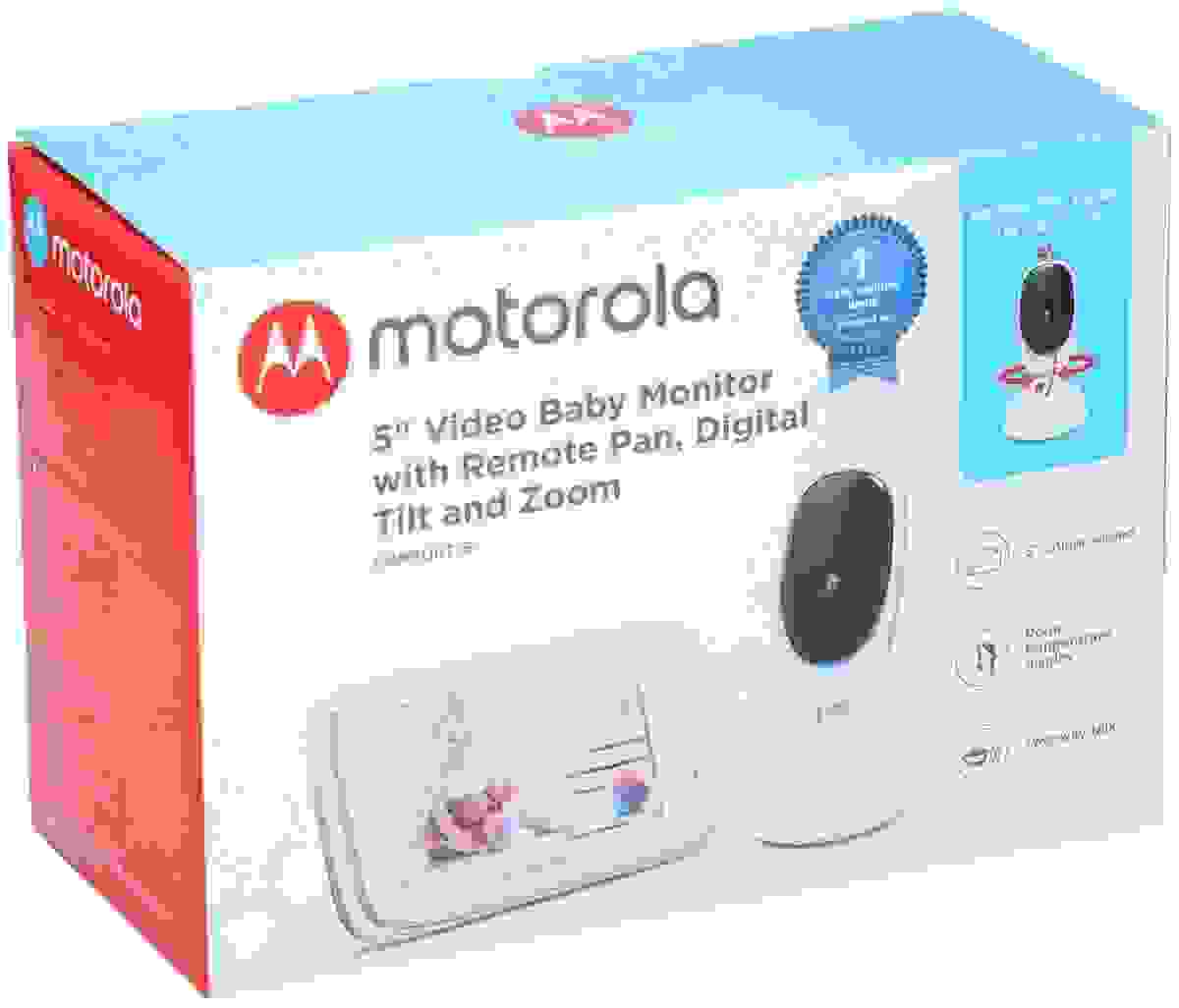 Motorla - Babyphone - MIT Kamera - Nachtsicht, Talk-Back-Funktion & Temperaturanzeige - Fernbedienbar - Weiß