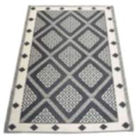 Nordje Teppich Outdoor | schwarz/weiss Muster | 120x180cm | aus Recycling-Material