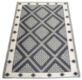 Nordje Teppich Outdoor | schwarz/weiss Muster | 120x180cm | aus Recycling-Material