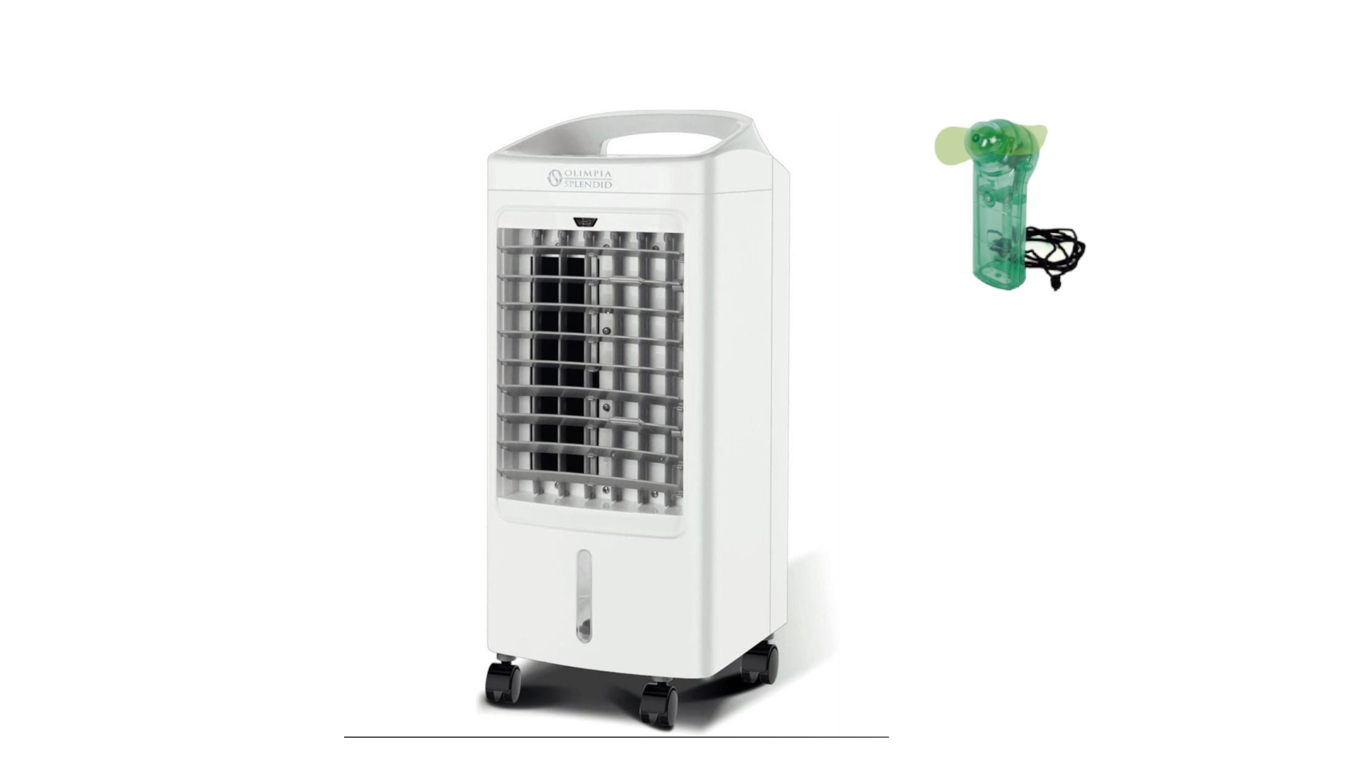 Olympia Splendid Peler 4D - Klimagerät inkl. Zeitschaltuhr und Fernbedienung 75 Watt 4 L max. 20 m², mit Kühlelementen und Freihandventilator