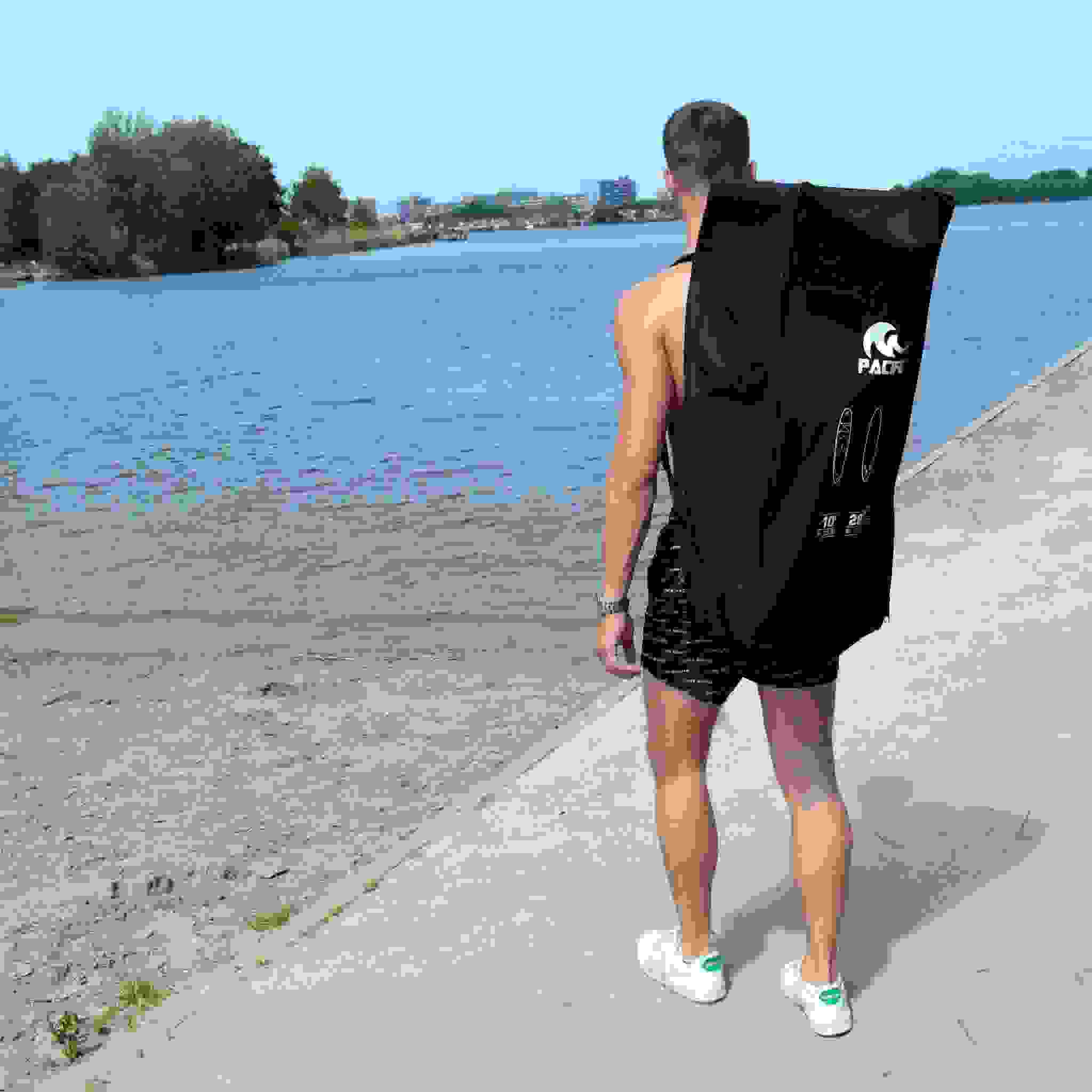 Pacific Special Edition SUP Board mit FREE SUP Chair - 305 cm - bis zu 100 kg - 6-teiliges Set- Weiß/Grün - Aufblasbar
