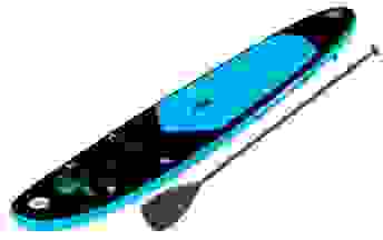 Pacific SUP Aufblasbares Stand Up Paddel Board inkl. Handyhülle - Blau/Schwarz- Premium Version - 285cm - 100kg Tragkraft