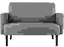 PAPERFLOW 2-Sitzer Sofa LISBOA grau schwarz Kunstleder