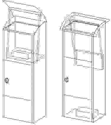 Perel Helsinki Paketkasten - Dropbox - Softclose - Anti-Diebstahl - 39x24x103 cm