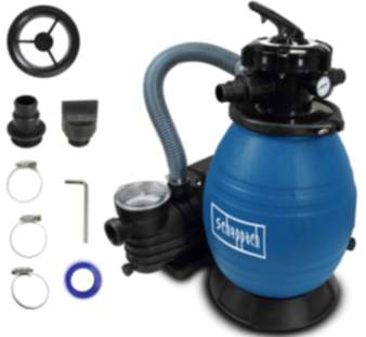 Poolfilter Anlage PSFA26 Scheppach - 13800 l/h | 26L Tank | 5in1 Sandf