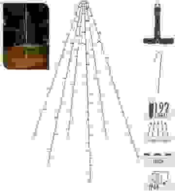 Pro Garden Flagpole Beleuchtung - 192 LEDs - 208 cm hoch - warmweißes Licht - wasserdicht