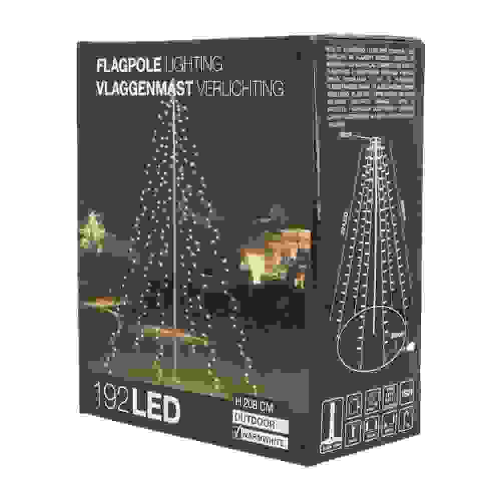 Pro Garden Flagpole Beleuchtung - 192 LEDs - 208 cm hoch - warmweißes Licht - wasserdicht