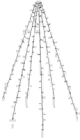Pro Garden Flagpole Lichter - 400 LEDs - 8 Meter - warmweißes Licht - wasserdicht
