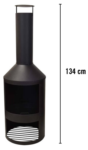Pro Garden Garten Feuerstelle Stahl - 134cm- Schwarz