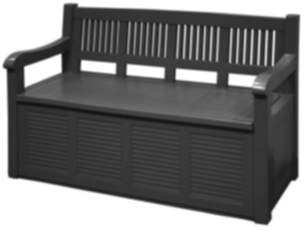 Pro Gartenbank mit Aufbewahrungsbox / Kissenaufbewahrungsbank -130x60x85cm -Schwarz