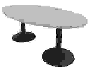 Quadrifoglio Konferenztisch Idea+ beton oval, Säulenfuß grau, 200,0 x 110,0 x 74,0 cm