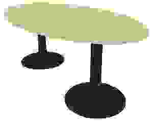 Quadrifoglio Konferenztisch Idea+ buche oval, Säulenfuß grau, 200,0 x 110,0 x 74,0 cm