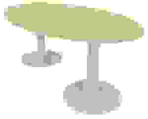 Quadrifoglio Konferenztisch Idea+ buche oval, Säulenfuß weiß, 200,0 x 110,0 x 74,0 cm
