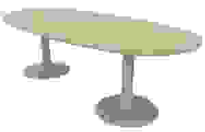 Quadrifoglio Konferenztisch Idea+ eiche oval, Säulenfuß alu, 240,0 x 110,0 x 74,0 cm