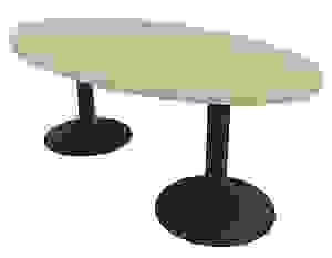 Quadrifoglio Konferenztisch Idea+ eiche oval, Säulenfuß grau, 200,0 x 110,0 x 74,0 cm