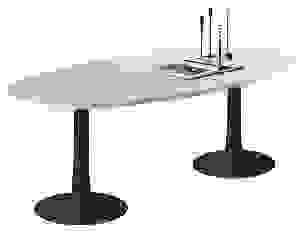 Quadrifoglio Konferenztisch Idea+ lichtgrau oval, Säulenfuß grau, 240,0 x 110,0 x 74,0 cm
