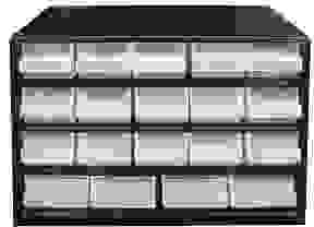 Raaco Stahl-Schubladenschrank mit 19 Schubladen - 30,6 x 15 x 19,5 cm