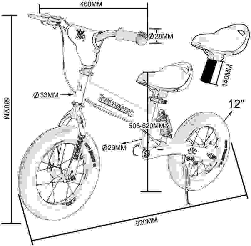 Rennmeister Balance Fahrrad mit Federung rosa