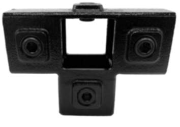 Rohrverbinder | T-Stück für Stützrohr - 40 mm - Typ 24S-40-B (schwarz) | Temperguss | KLEMP